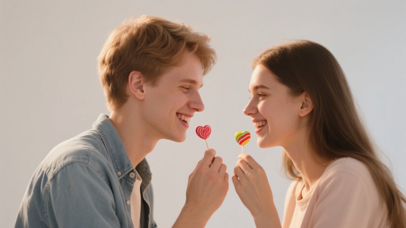 A couple sharing a romantic moment